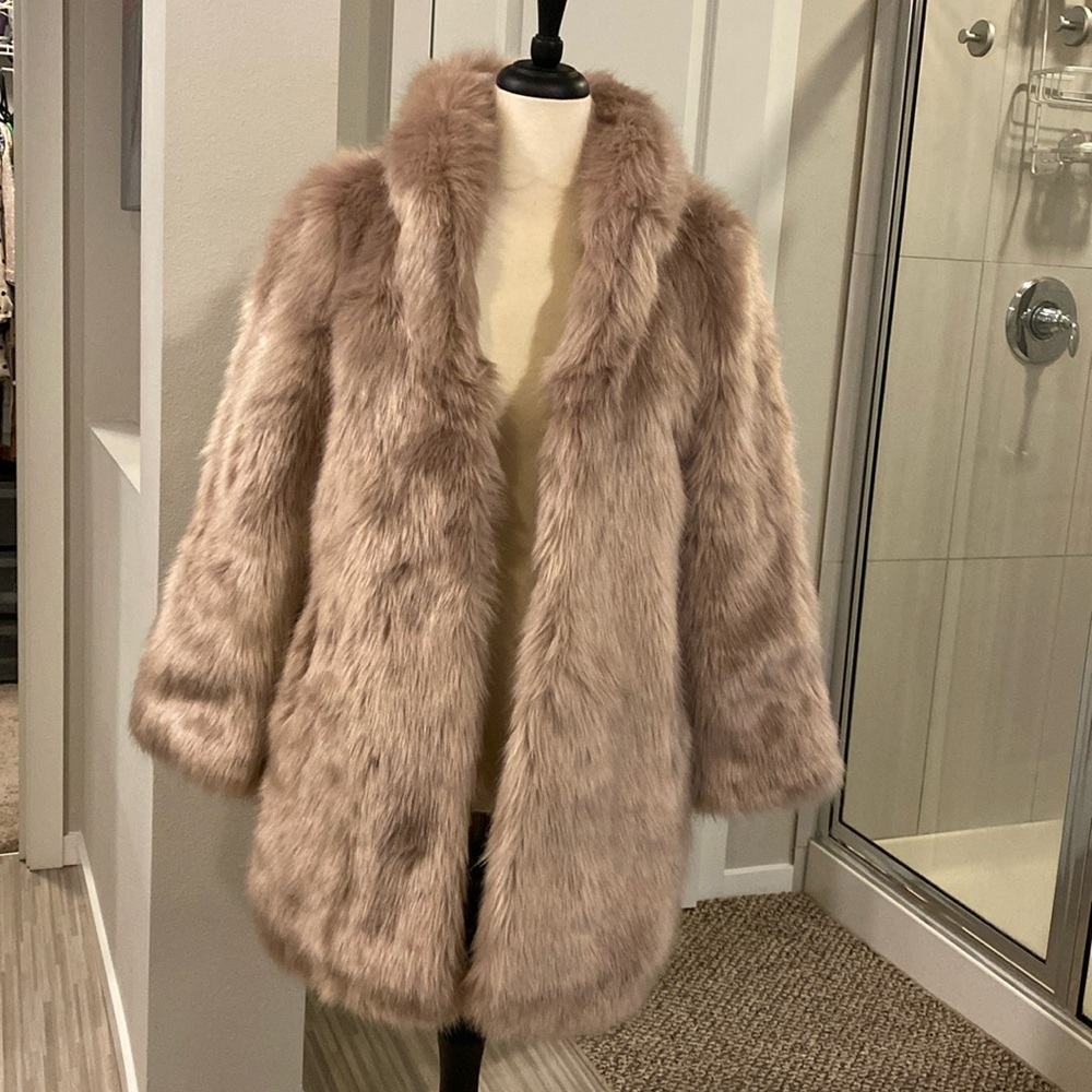 Express faux fur coat mauve